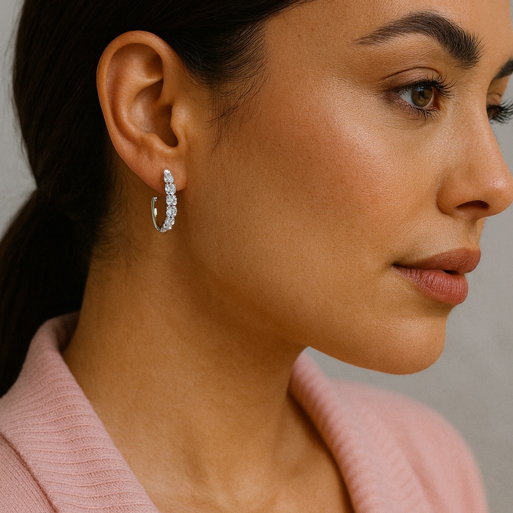 Sterling Silver Graduated Cz Earrings 36$